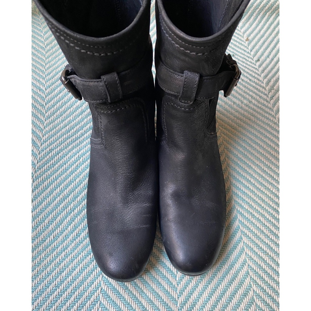 PRADA Black Leather Moto Style Ankle Boots - Picture 11 of 16